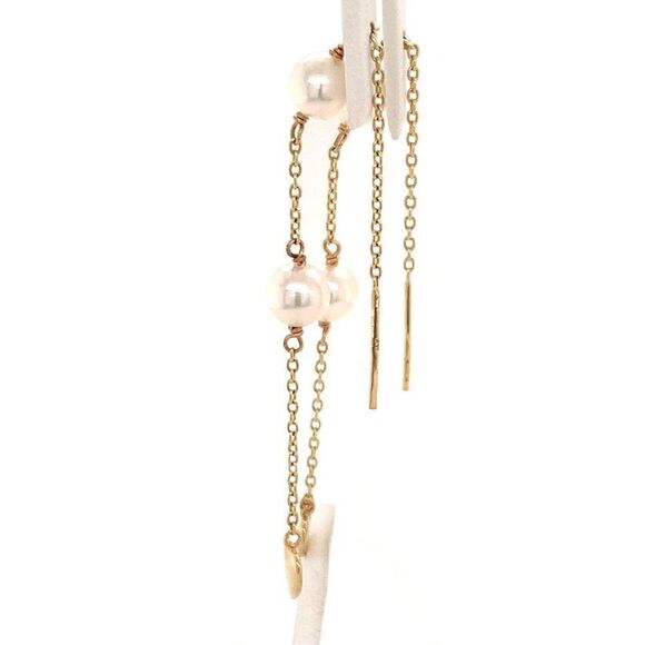 Akoya Pearl Earrings 14 KT Gold Certified $890 013428 - Picture 6 of 12